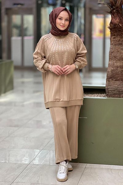 Ghisa طقم بنطال تونيك مضلع ومفصل