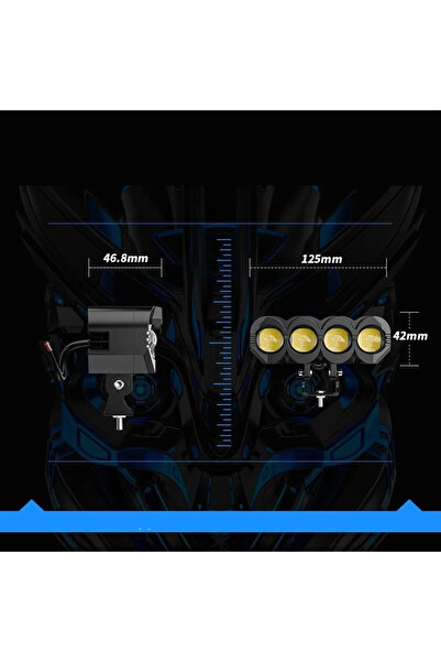 ASTRA LED 1 ADET Motosiklet 4 Led Lazer Sis Farı Delici Beyaz Sarı Çift Renk Metal Baykuş Led Işık