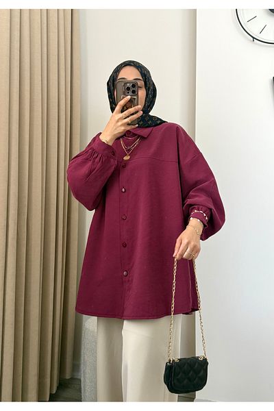MERİÇ BOUTİQUE Soft Fabric Comfortable Fit Tunic Shirt (String Belt)