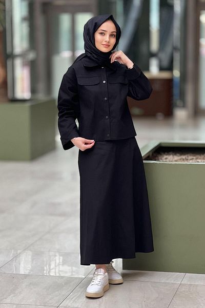 Nuss Cap Sleeves Folded Skirt Suit