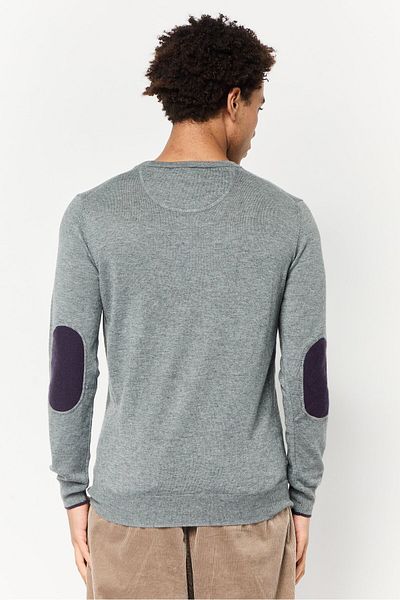Harmont & Blaine Jeans Men Crew Neck Embroidered Logo Sweater, Grey
