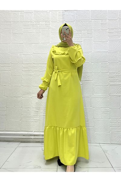 Zeynep Butik Aerobin Fabric Frilly Dress 1686