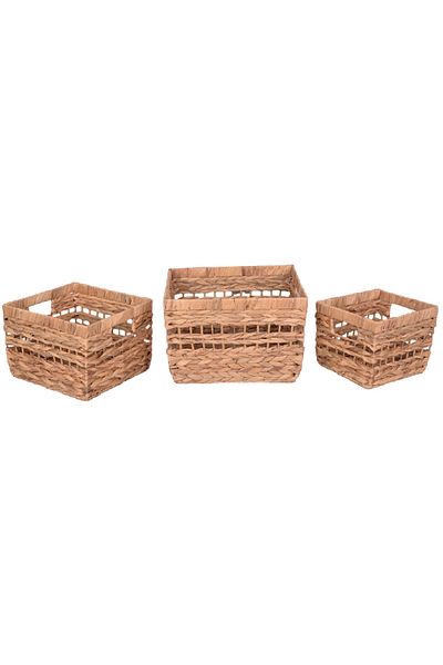 Bahçem Decorative Water Hyacinth / Water Hyacinth Basket Set of 3