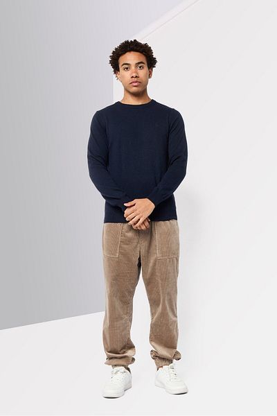 Harmont & Blaine Men Crew Neck Knitted Sweater, Dark Navy