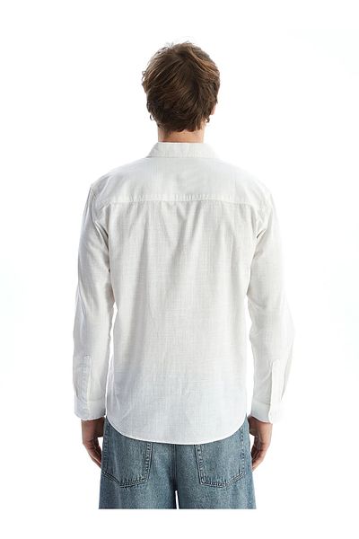 LC Waikiki Regular Fit Long Sleeve Linen Blended Men's Shirt