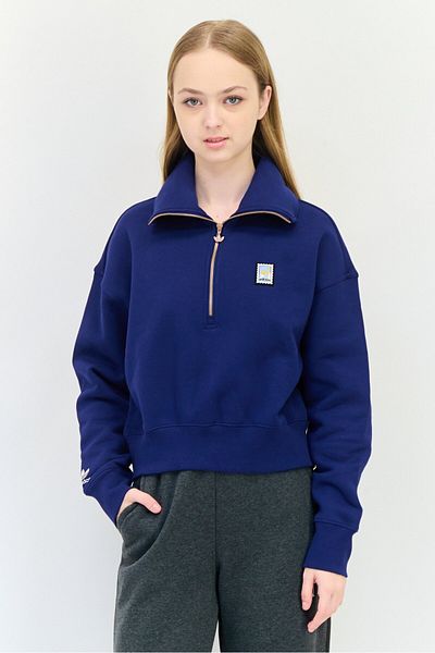 adidas Women Sportswear Fit Long Sleeves Outdoor Sweatshirt, Dark Blue