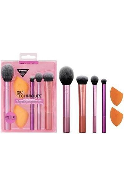 Real Techniques Real Techniques Makeup Brush Set With 2 Sponge Blenders For Eyeshadow, Foundation, Blush, And Concea