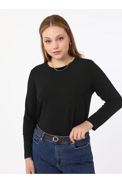 ALİA Tricou cu decolteu din țesătură din viscoză - Negru - Alia