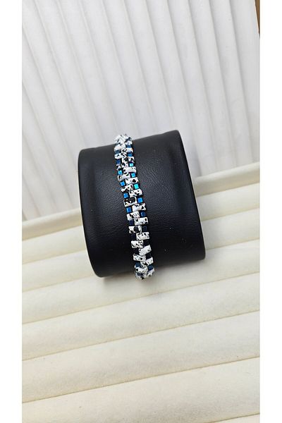 AURA Men's Hematite Stone Macrame Bracelet Double Row