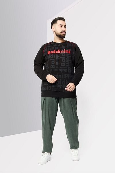 Baldinini Men Crew Neck Brand Logo Sweatshirts, Black