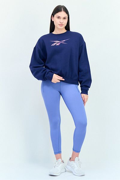 Reebok Women Sportswear Fit Long Sleeve Outdoor Sweatshirt, Navy