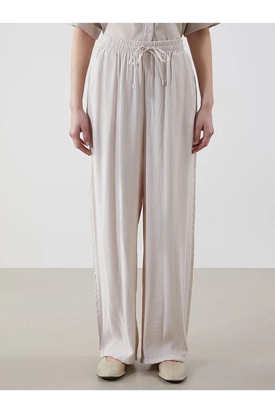 LC Waikiki Wide Leg Women's Trousers with Elastic Waist
