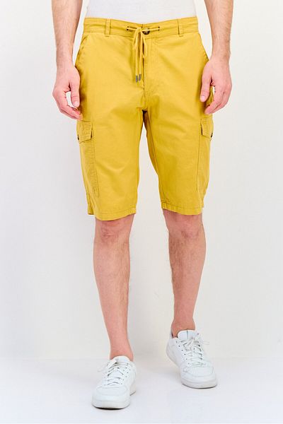 DeFacto Men Solid Cargo Shorts, Mustard