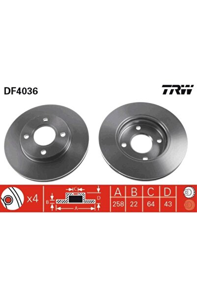 TRW Disc de frână față (258MM) (Ford Focus 98-02 - Fiesta 02-) (Mazda 2 03-) ...