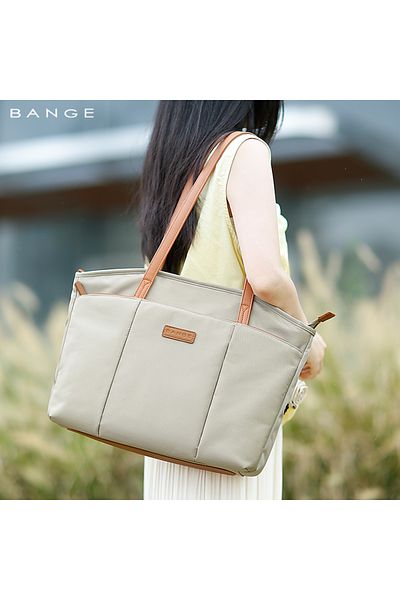 BANGE Women's Shoulder Bag, Large Capacity, Water Resistant, 14 Inch Laptop Compartment,