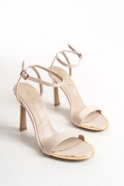 MARSEDO Silvia Women's Round Toe Ankle Strap Heeled Sandals Beige