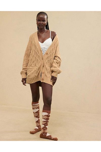 AMERICAN EAGLE Aerie Oversized Cable Cardigan