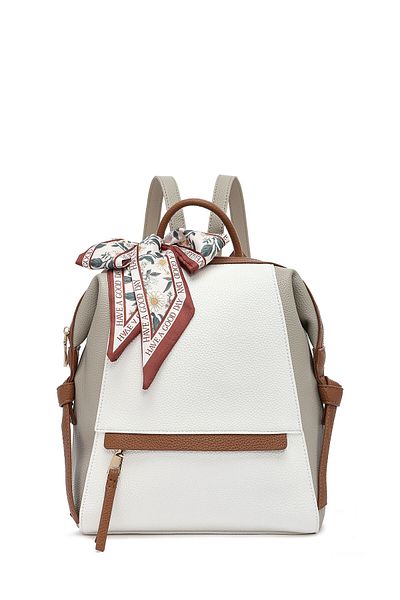 Derimod Rucsac alb pentru femei cu detalii despre accesorii 25SBD2562FT