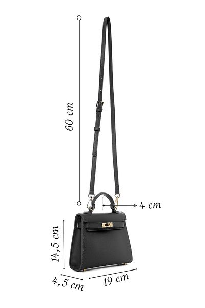 Derimod Women's Black Long Strap Mini Crossbody Bag 25Sbd2929Ft