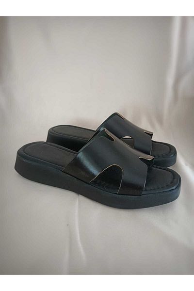 Gül karatekin gk Women's Genuine Leather Comfort Sole Slippers