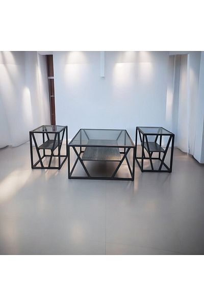Generic Luxury 3-Piece Glass Serving Table Set