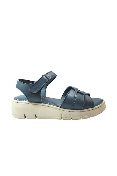 Onlo Ayakkabı Onlo Shoes K-10 Sandale de damă cu talpă anatomică cu velcro din piele naturală