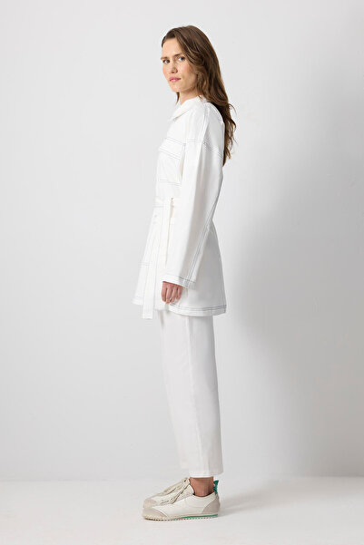 Touché Privé 100% Cotton Contrast Stitched Jacket Pants Suit