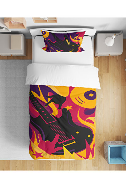 Home Muzică rock 3D imprimat digital, fără cearșaf, pentru băieți tineri, set...