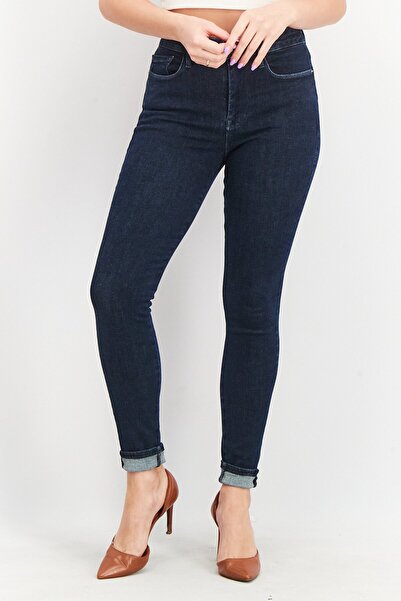 Frame Women Skinny Fit Dark Washed Stretchable Denim Jeans, Navy