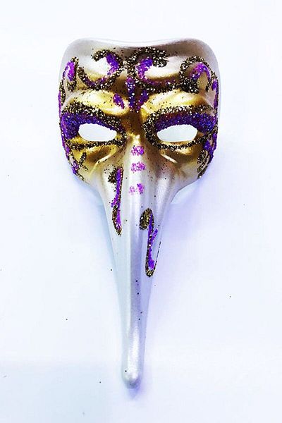Skygo Venetian Long Mask Magnet Made of Fuchsia Color Embroidered Ceramic Material