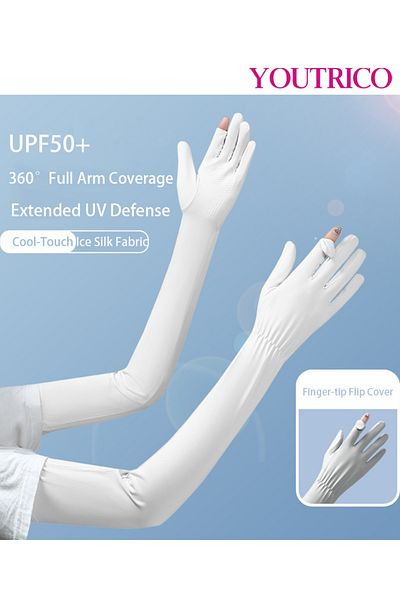 Youtrico Sun Protection Gloves Summer Cycling Fingerless Gloves For Driving Spf50 High Protection