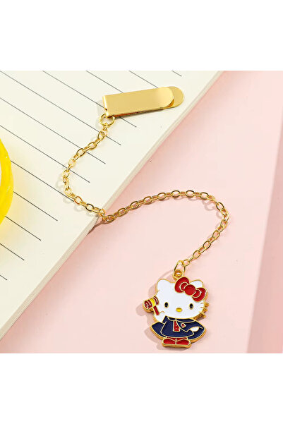 Fivy Semn de carte din metal cu lanț cu figurine Sanrio