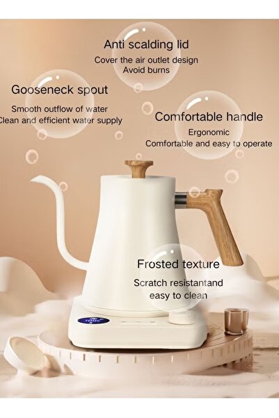 ET-LIFE Electric Gooseneck Kettle 900ml 1200W Water Kettle for Coffee&Tea,Constant Temperature Coffee Kettle