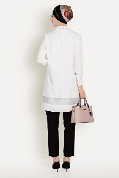 Alvina 40480 Model Transparent Tulle Detailed Tunic