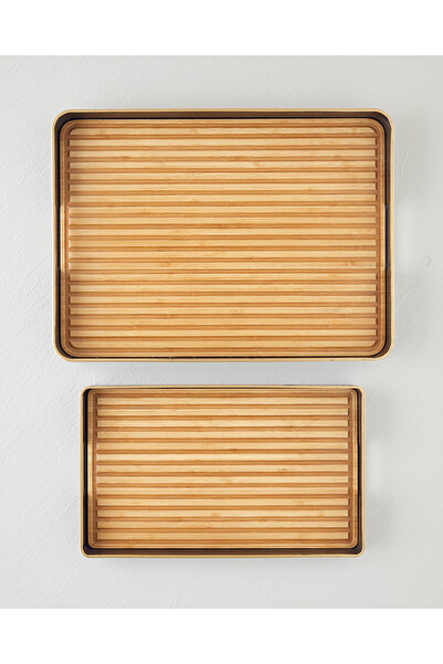 English Home Rea Dekoratif Tepsi 35x48 cm Kahve