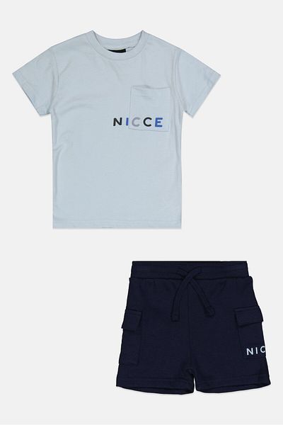 Nicce Toddlers Boy 2 Pieces Brand Logo Top And Short Set, Multicolor