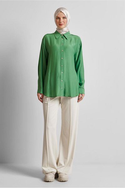 Alvina Shirt Collar Bluz 44801