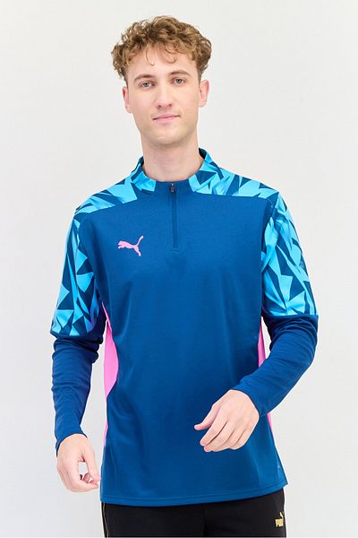 Puma Men Sportswear Fit Long Sleeves Football Sweatshirt, Teal Blue