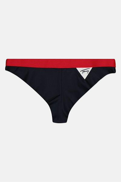 Tommy Jeans Women Brand Logo Pull On Brazilian Bikini Bottom, Navy