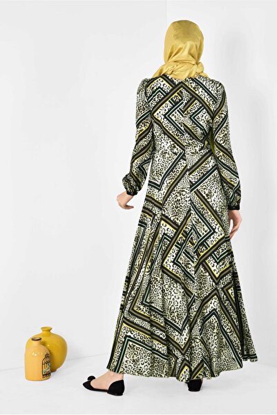 Alvina Leopard and Graphic Patterned Dress 4944