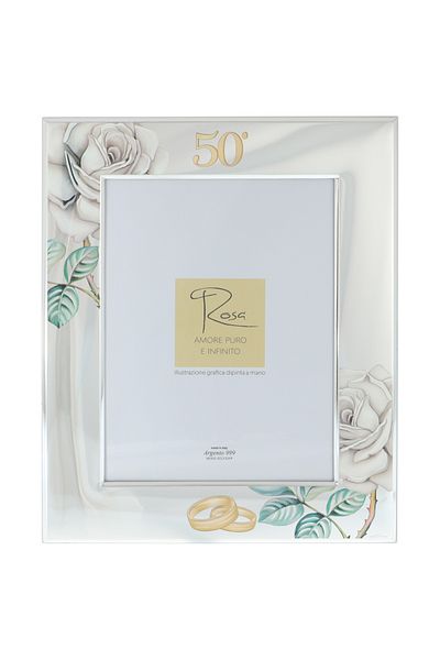 GiftExpress Rama foto nunta de aur trandafiri 33cm