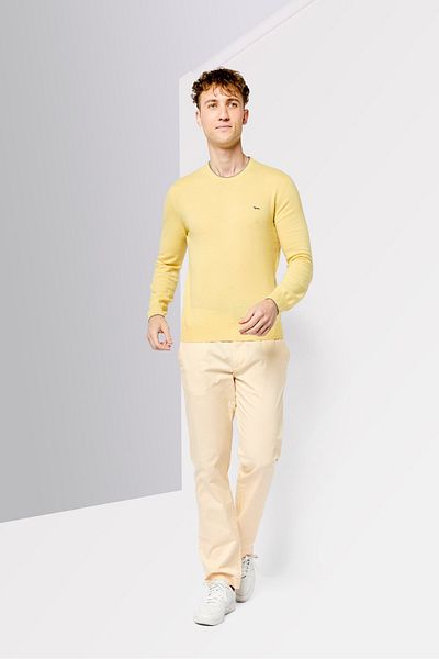 Harmont & Blaine Men Crew Neck Long Sleeve Brand Logo Sweater, Yellow