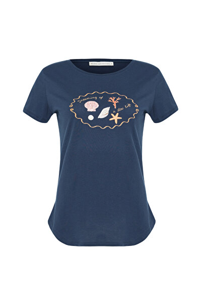 Mudo Marin Printed Crew Neck T-Shirt