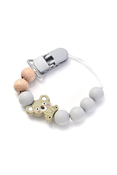 Choice مشبك مصاصة بلاستيكي للأطفال الرضع باللون الرمادي، حامل لهاية من السيلي...