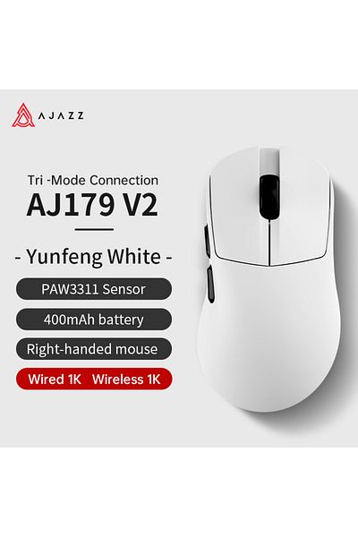 Ajazz Aj179 V2-3311-w Aj179 Pro Paw3395 Lightweight Wired Wireless Mouse With Magnetic Charging Base