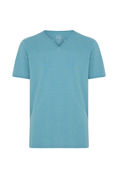 Mudo تي شيرت هينلي بياقة وأكمام قصيرة