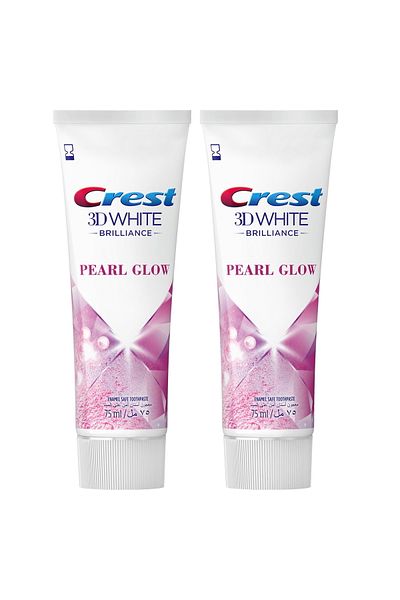 CREST 3d White Brilliance Pearl Glow Toothpaste 2 X 75 ml Radiant Whitening & Enamel Protection