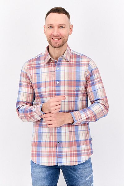 Nautica قميص رجالي كاجوال كلاسيكي بأكمام طويلة ومربعات، متعدد الألوان