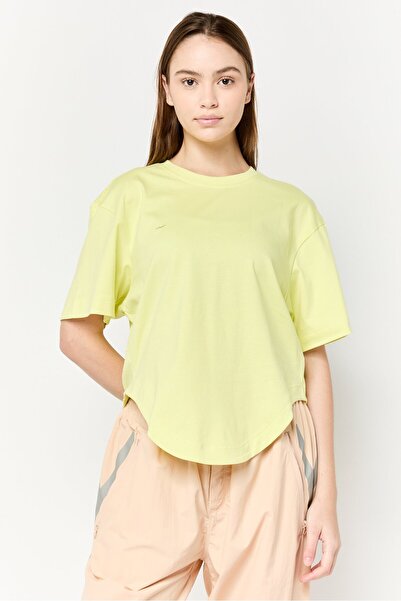 adidas بلوزة رياضية نسائية بأكمام قصيرة من ستيلا مكارتني، لون أخضر ليموني