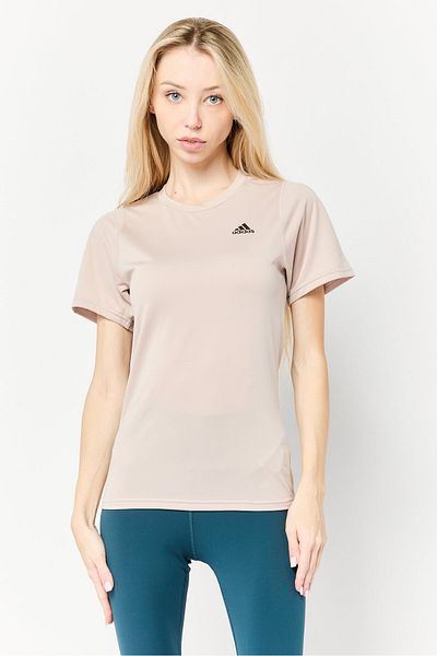 adidas Women Sportswear Fit Short Sleeves Outdoors Tops, Cream